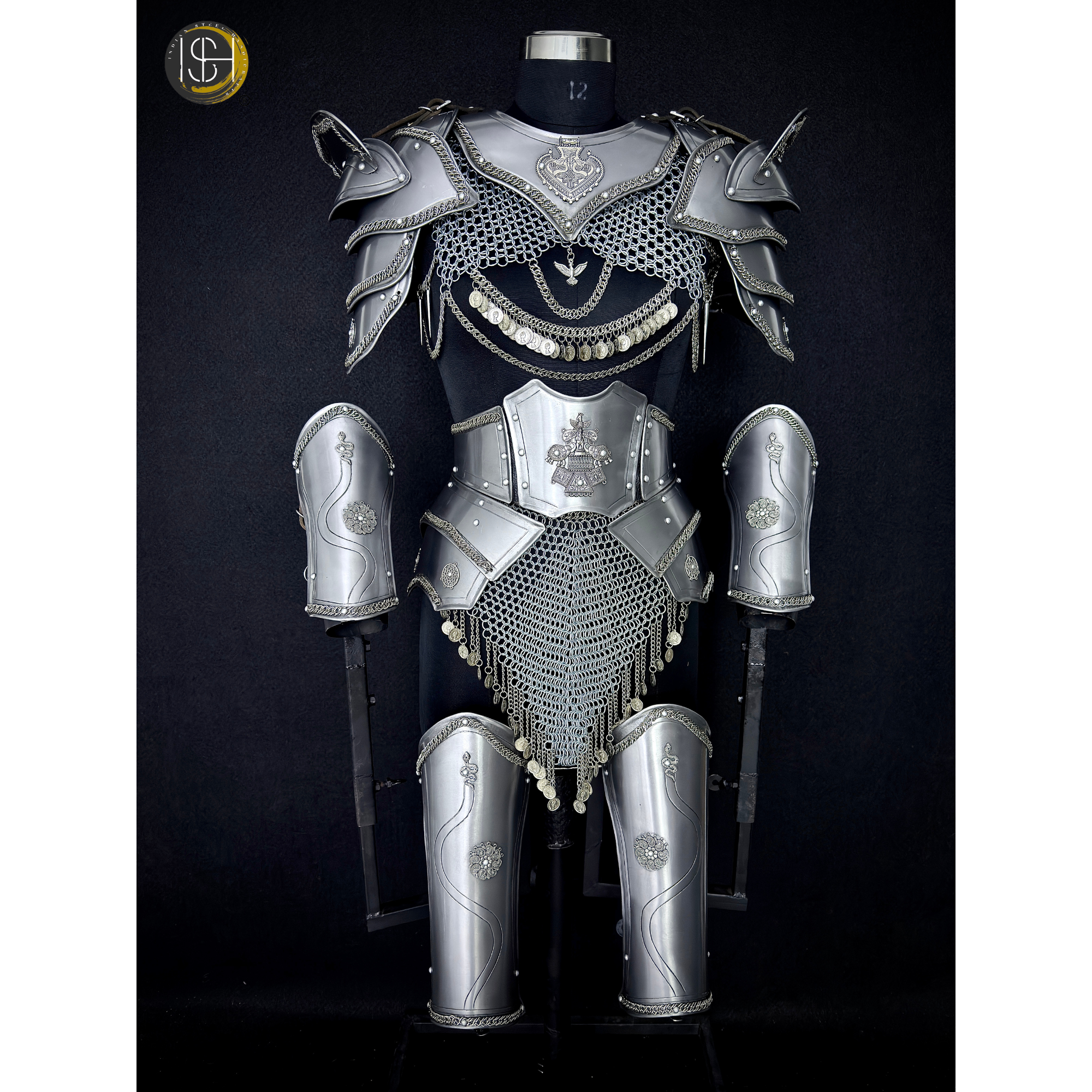 Women’s Medieval Knight Armor Set ⚔️, Steel Lady Warrior Costume 🛡️,Chainmail Skirt & Plate Armor, Fantasy Cosplay Outfit,LARP,Ready,Renaissance Festival Armor, Gothic Warrior Gift 🎁