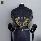 Black Gold Chainmail Armor – Medieval Knight Warrior Steel Armor Costume, LARP Outfit, Renaissance Festival Cosplay Armor, Viking Knight Costume, Halloween, Medieval Armor Suit, Handmade Steel Chainmail Gear