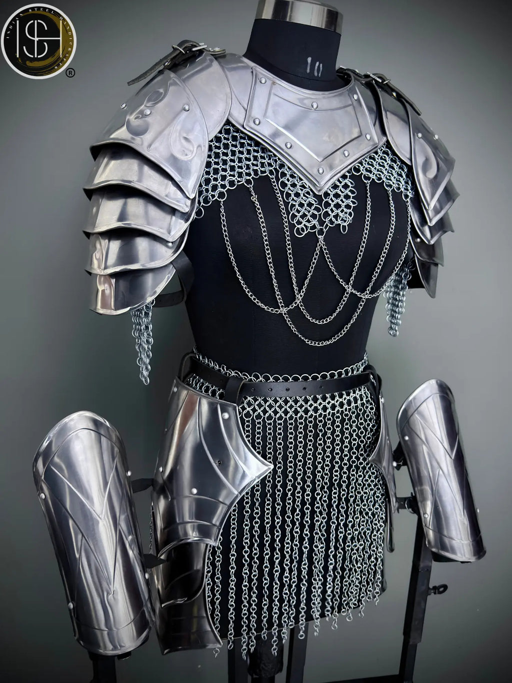 Brave Lady Knight Armor Set: Steel Medieval Cosplay – LARP SCA ⚔️✨ ISH Collection