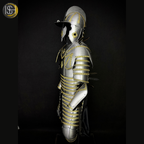 Handcrafted Steel Knight Armor Set ⚔️✨ – Full Medieval Suit with Gold Accents | LARP Gear | Cosplay Costume | Renaissance Collectible 🛡️🏰