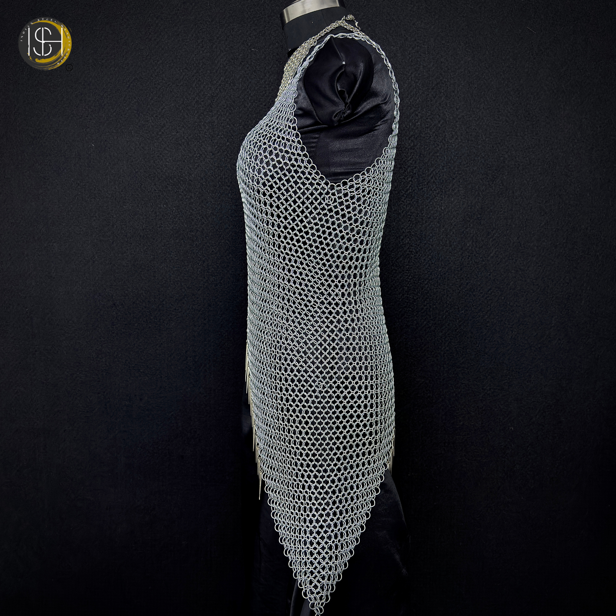 Handmade Steel Chainmail Dress ,Medieval Armor Costume for Women, Viking Warrior Chainmail, LARP Outfit, Gothic Fantasy Cosplay Armor.