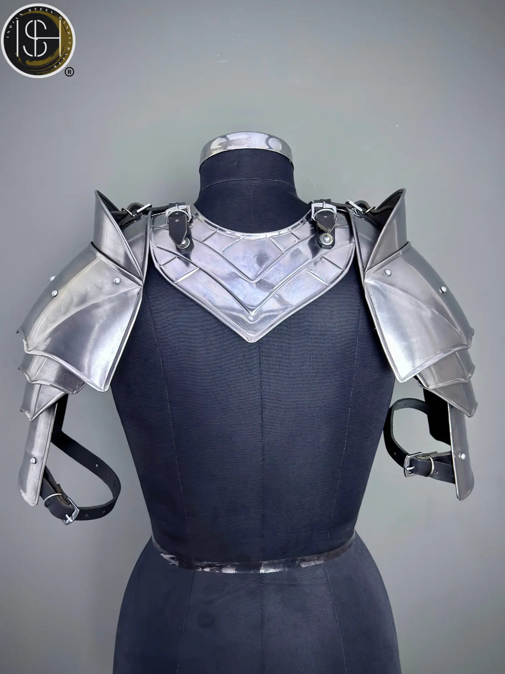 Medieval Knight Steel Gorget & Pauldron Armor 🛡️ | Perfect for LARP, Cosplay & Costume Events⚔️ ISH Collection