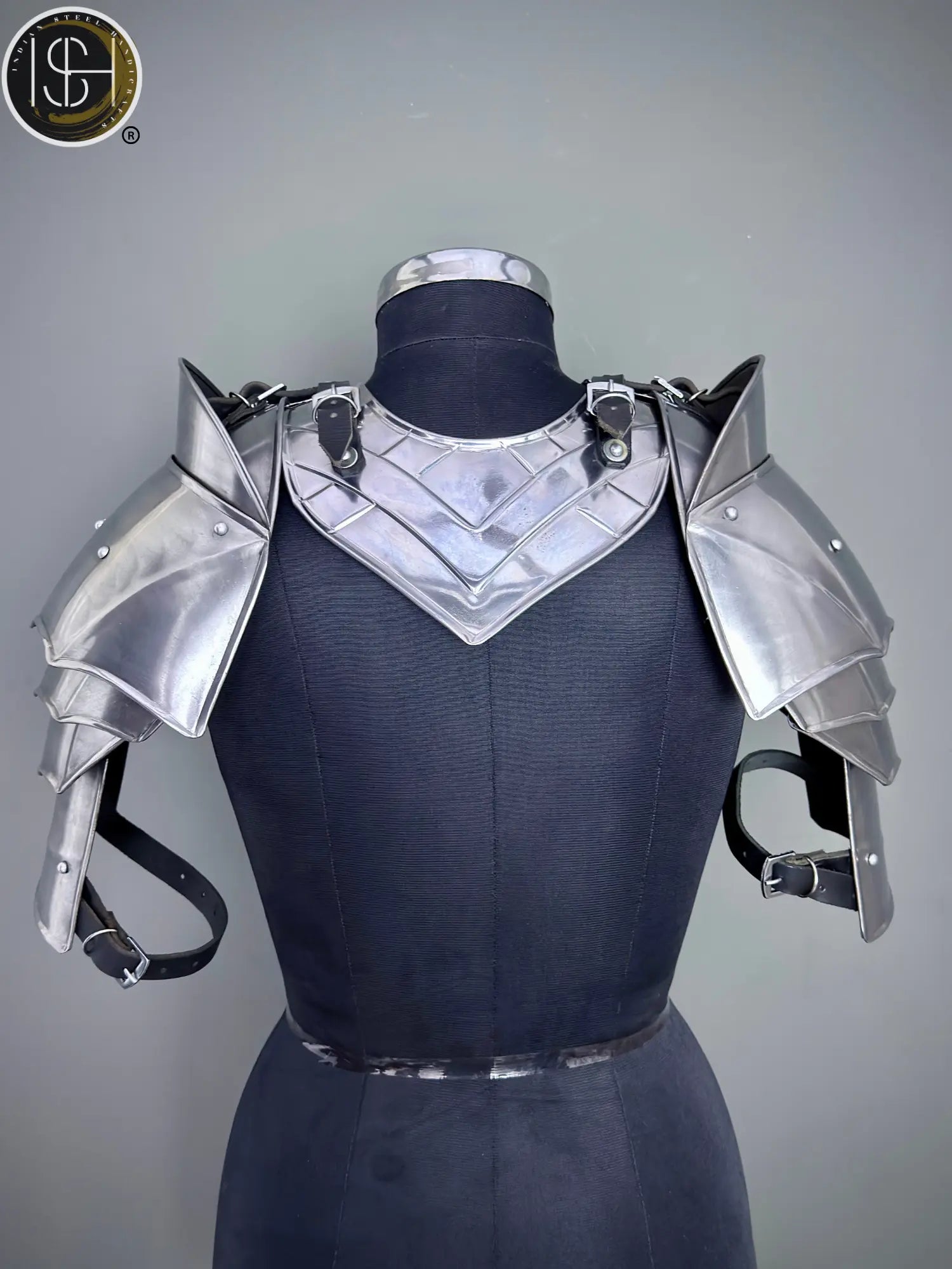 Medieval Knight Steel Gorget & Pauldron Armor 🛡️ | Perfect for LARP, Cosplay & Costume Events⚔️ ISH Collection