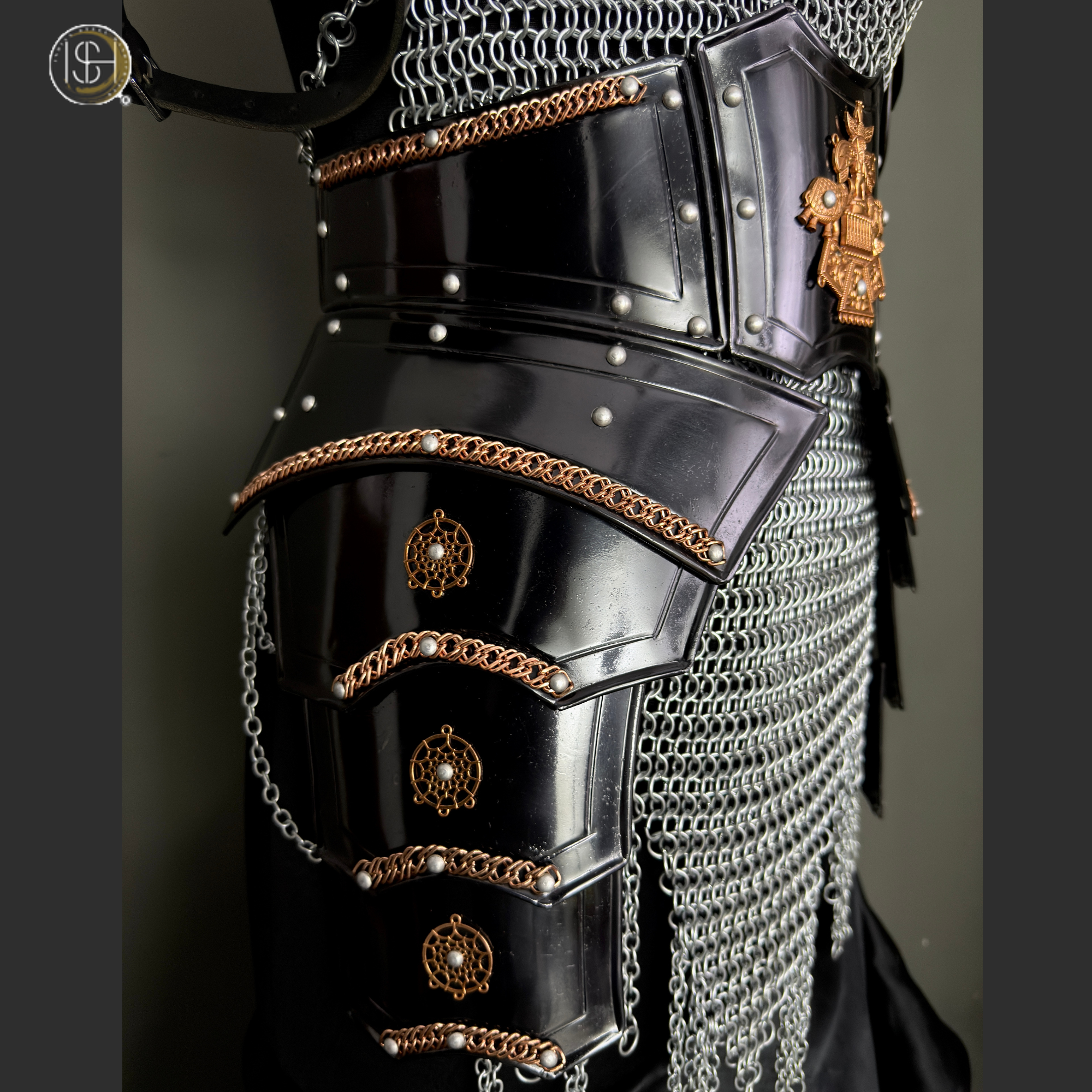 ⚔️ Black Steel Knight Armor Set 🛡️ Medieval Chainmail Cuirass for Women | Female Warrior Costume | Renaissance Faire & LARP Cosplay Armor