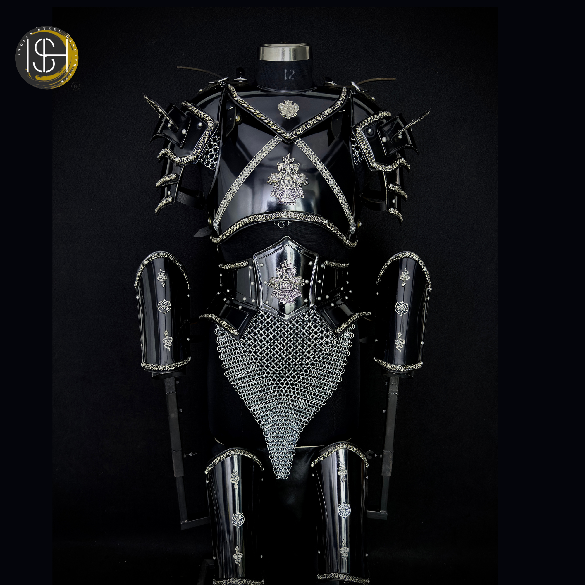 🖤 Black Steel Armor Set for Women ⚔️ Handmade Fantasy Knight Armor for fierce queens, Perfect for Medieval LARP, Cosplay, Renaissance Fairs & Warrior Photoshoots ✨