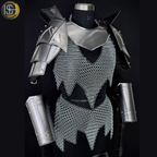 Handcrafted Medieval Steel Chainmail Armor Set – Includes Gorget, Pauldrons, Arm Guards & Leg Protection for Warrior Costumes