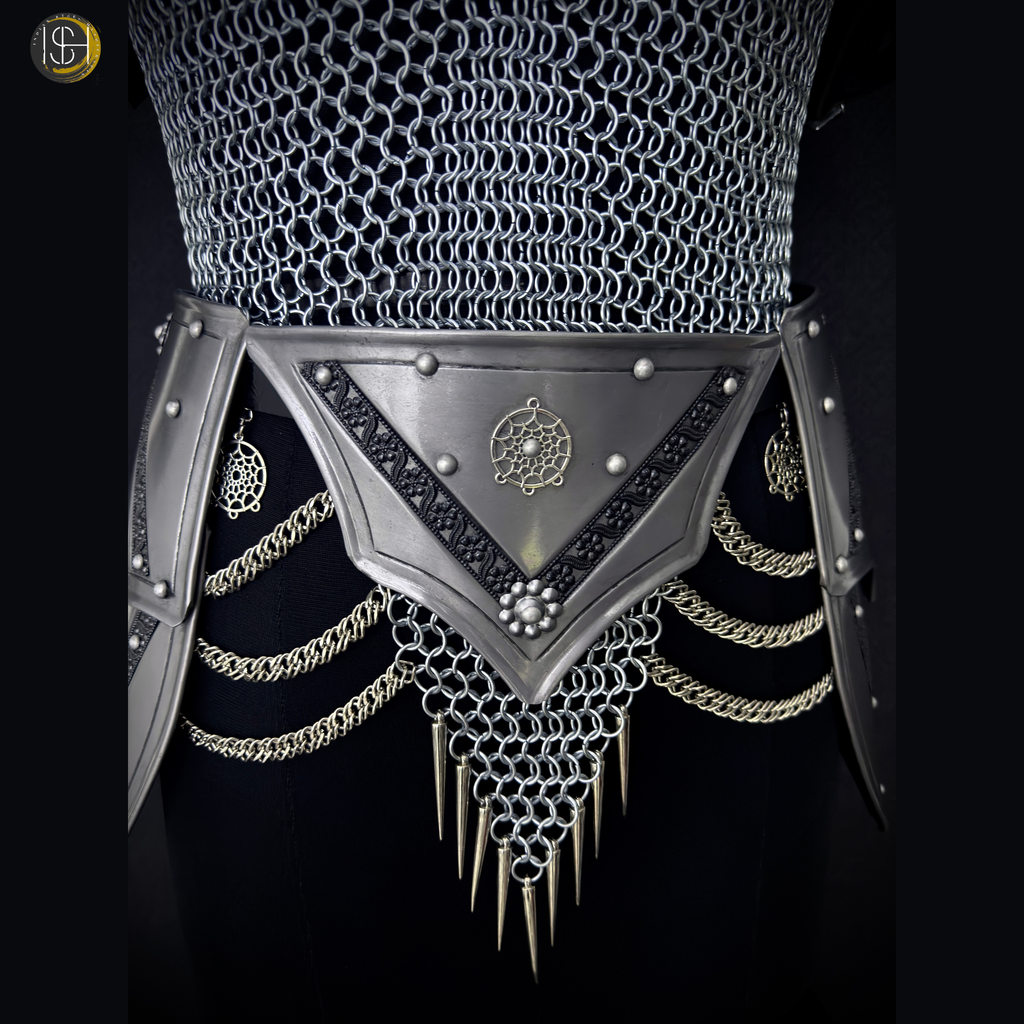 Handmade Steel Lady Knight Armor Set – Medieval Chainmail Armor Costume for Women, LARP Warrior Suit, Fantasy Knight Cosplay Armor, Renaissance Festival Combat Outfit