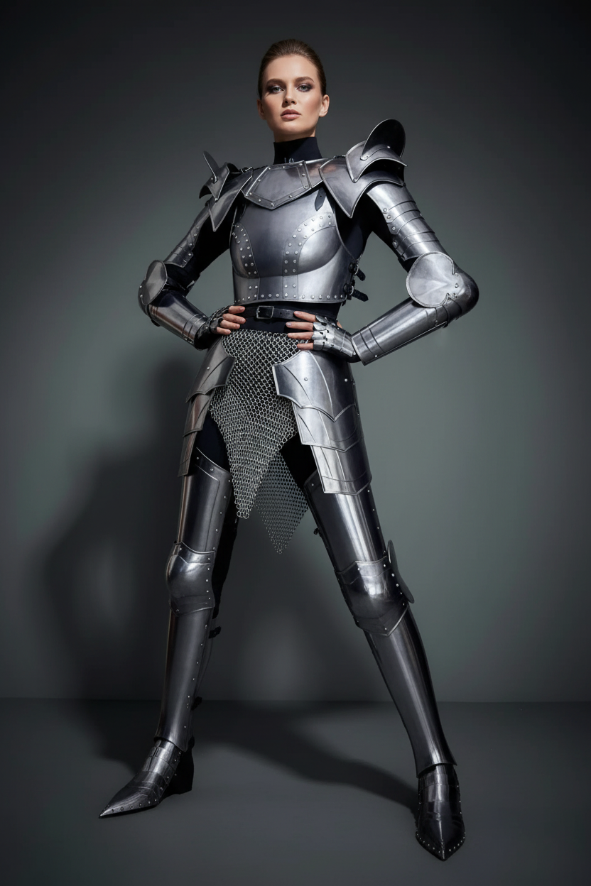 Lady Knight’s Forged Steel Armor | Mythic Medieval Ensemble for LARP Realms, SCA Events & Cosplay Journeys ✨ ISH Collection