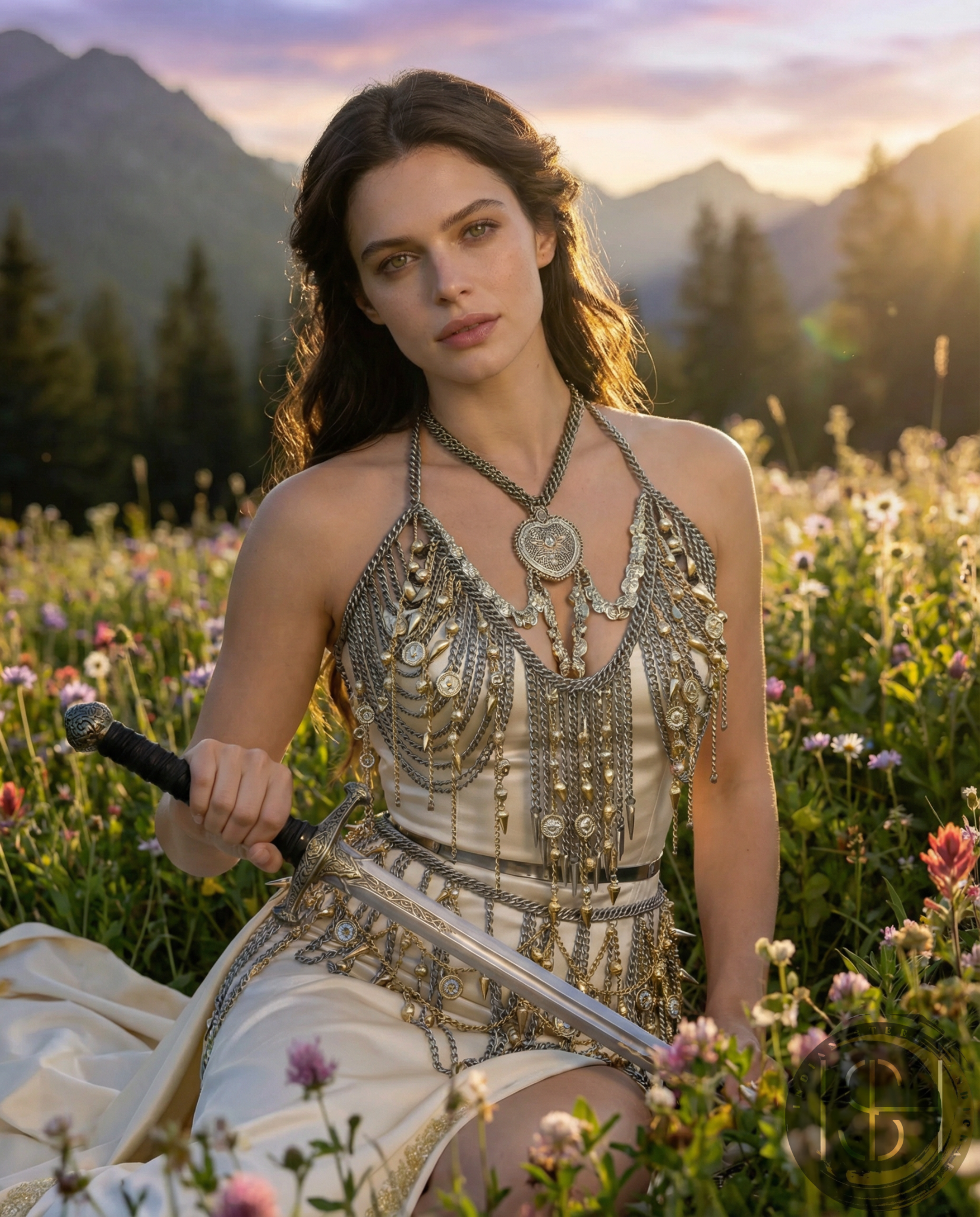 Steel Chainmail Harness Costume, Ring Top & Skirt Set, Medieval Armor Style, Fantasy Warrior Outfit, LARP Cosplay Wear