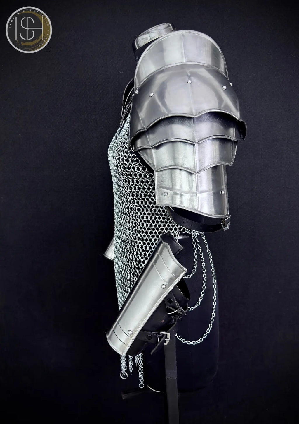 Medieval Women’s Steel Cuirass Armor Set – Chainmail, Gorget, Pauldrons & Bracers | LARP, Cosplay, SCA⚔️ ISH Collection