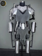 Medieval Knight Steel Armor⚔️ — Gorget, Pouldron & Bracer Set for Epic LARP & Cosplay!🛡️ ISH Collection