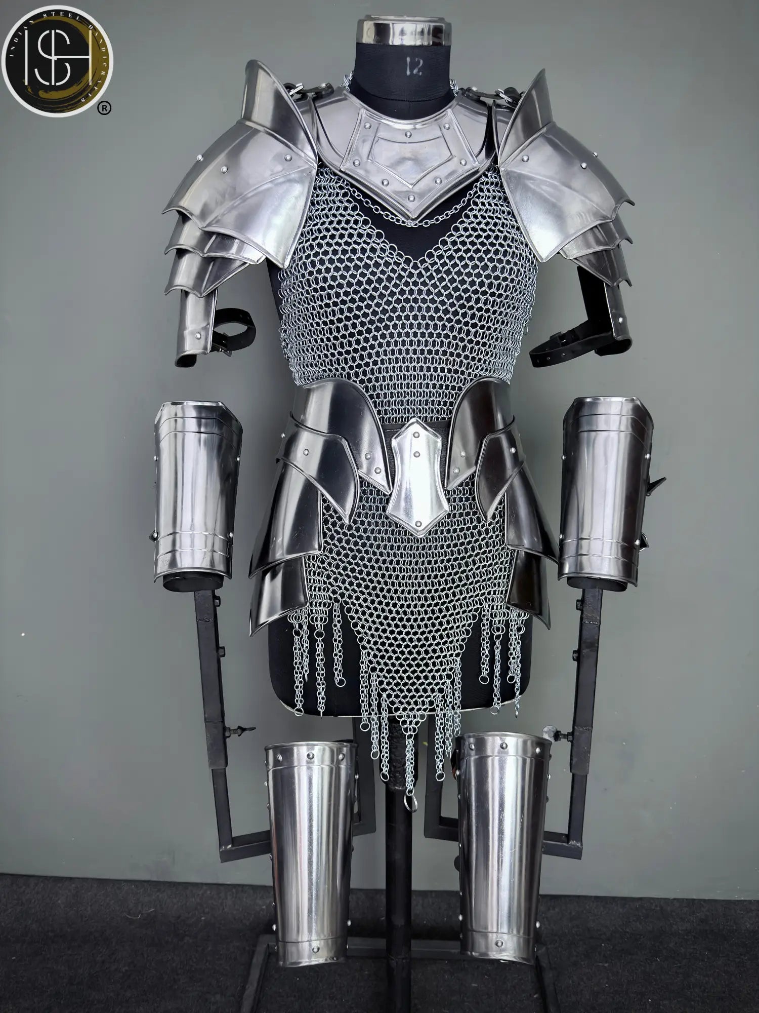 Medieval Knight Steel Armor⚔️ — Gorget, Pouldron & Bracer Set for Epic LARP & Cosplay!🛡️ ISH Collection