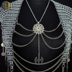 Medieval Chainmail Harness Set – Handwoven Steel Ring Armor Top & Skirt for Cosplay, LARP, Renaissance Festival