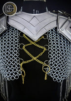 Handcrafted Chainmail Armor Ensemble – Gorget, Pauldrons, Bracers & Top ISH Collection