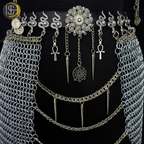 Medieval Chainmail Harness Set – Handwoven Steel Ring Armor Top & Skirt for Cosplay, LARP, Renaissance Festival