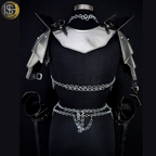 Handcrafted Medieval Steel Chainmail Armor Set – Includes Gorget, Pauldrons, Arm Guards & Leg Protection for Warrior Costumes