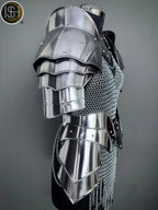 Medieval Knight Steel Armor⚔️ — Gorget, Pouldron & Bracer Set for Epic LARP & Cosplay!🛡️ ISH Collection