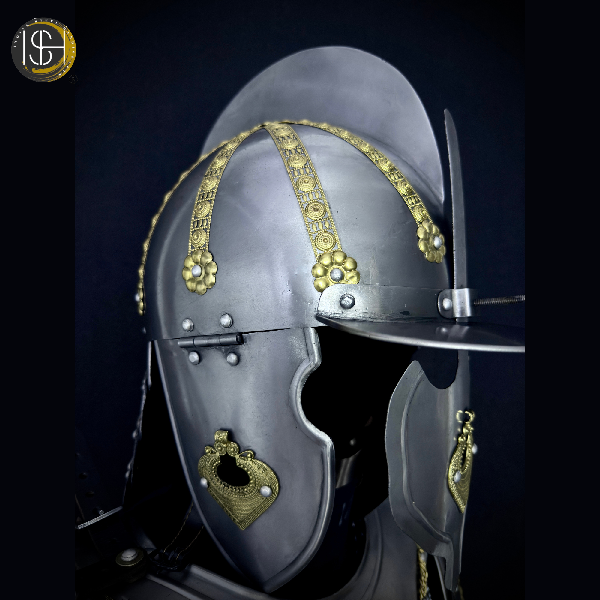 ⚔️ Handmade Steel Knight Armor Set 🛡️ Medieval Full Body Battle Suit with Gold Detailing for Cosplay, LARP & Collectors ✨