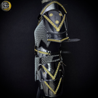 🖤✨ Black & Gold Medieval Knight Armor Set | Full Body Steel Chainmail Suit | Fantasy Warrior Cosplay, LARP & Reenactment Gear ⚔️🛡️