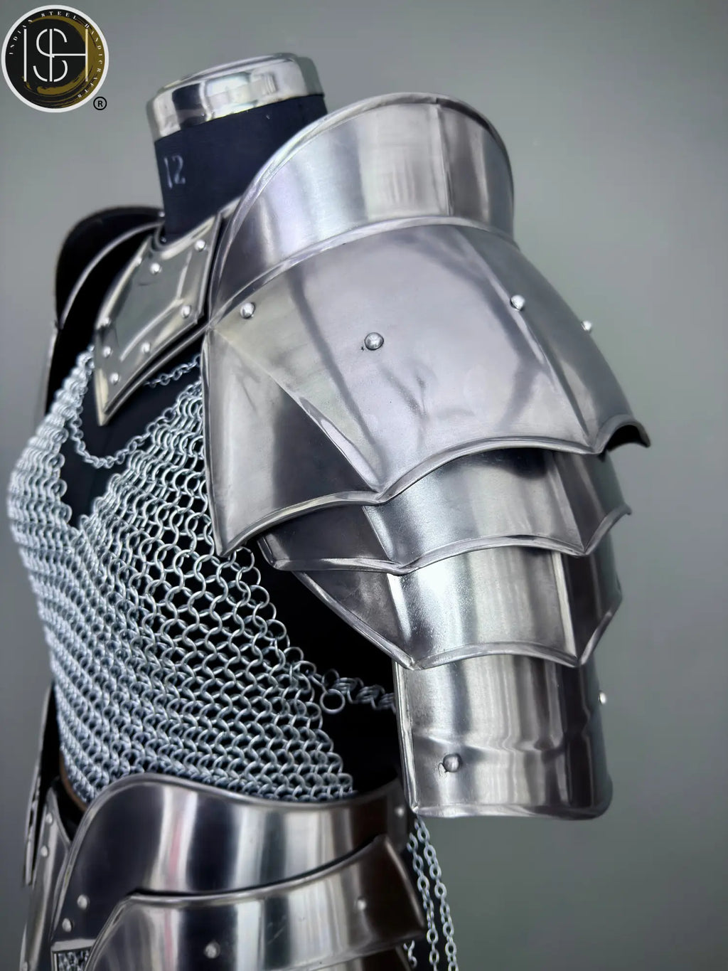 Medieval Knight Steel Armor⚔️ — Gorget, Pouldron & Bracer Set for Epic LARP & Cosplay!🛡️ ISH Collection