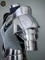 Medieval Knight Steel Armor⚔️ — Gorget, Pouldron & Bracer Set for Epic LARP & Cosplay!🛡️ ISH Collection