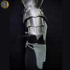 Handcrafted Medieval Steel Chainmail Armor Set – Includes Gorget, Pauldrons, Arm Guards & Leg Protection for Warrior Costumes