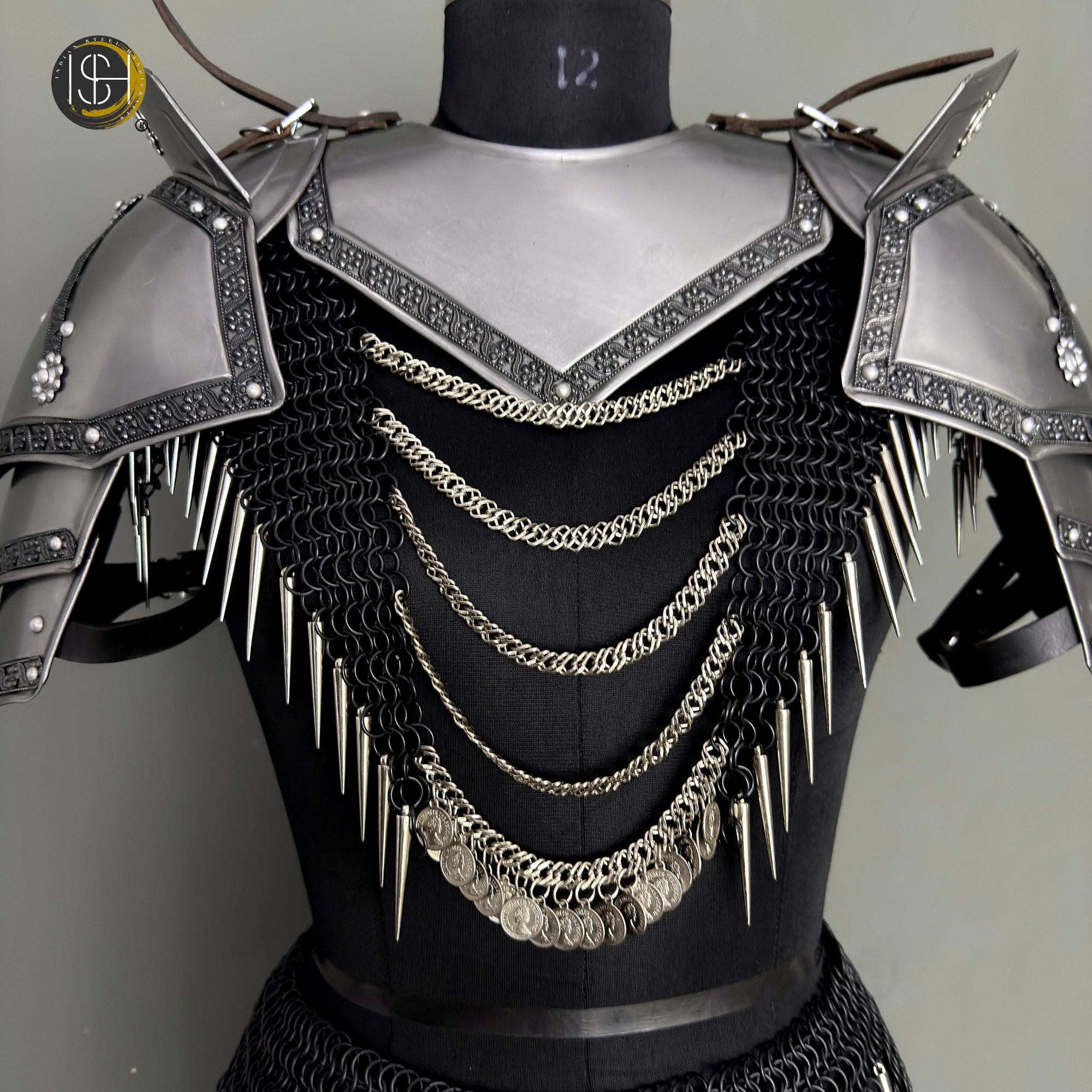 Handcrafted Steel Women’s Knight Armor Set – Medieval Chainmail Costume, Female Warrior LARP Outfit, Fantasy Armor Cosplay Suit, Renaissance Faire Combat Gear, Viking Battle Attire