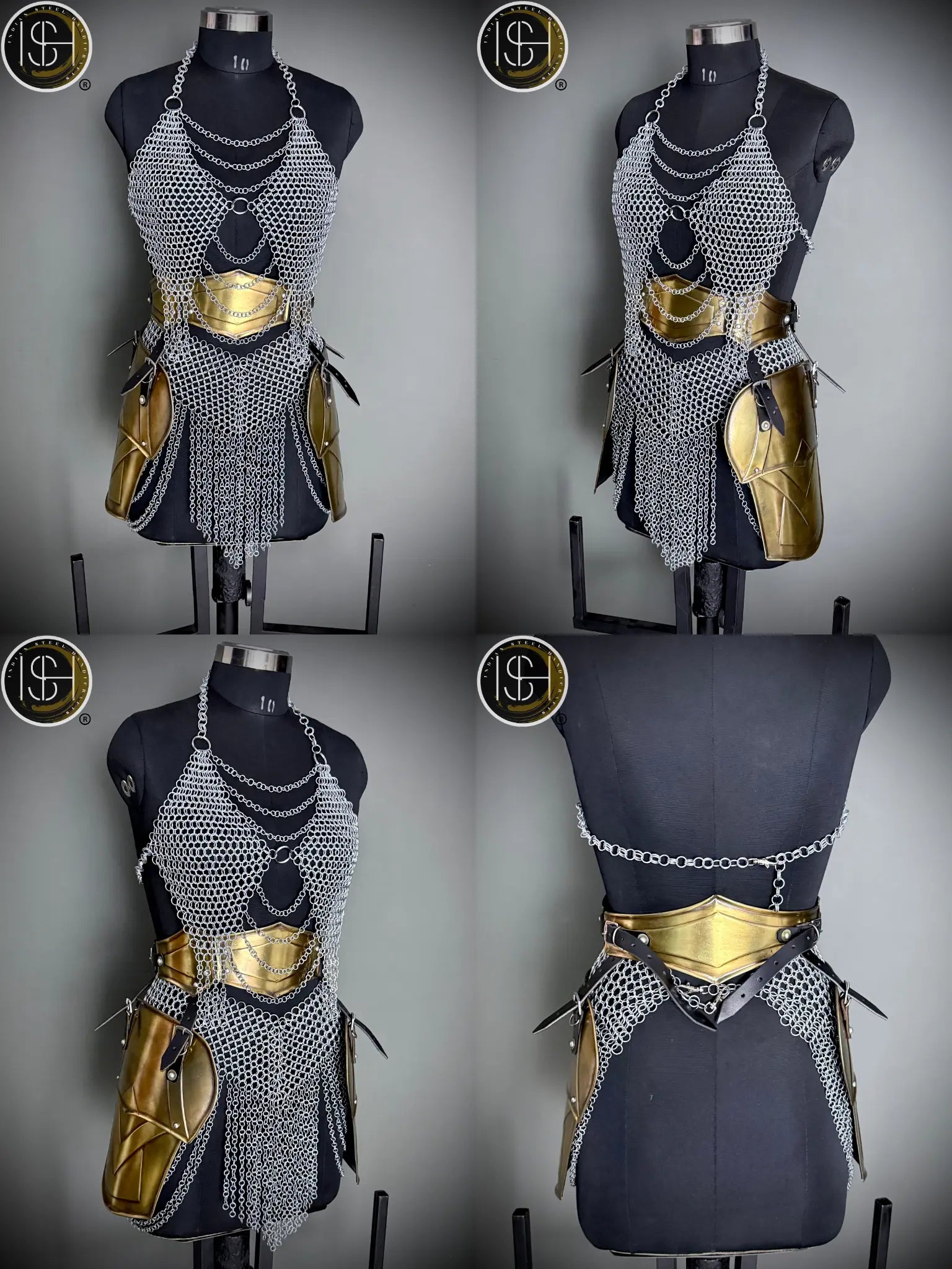 Medieval Lady Warrior Steel Cuirass & Chainmail – Perfect for LARP & Cosplay⚔️🗡️🛡️ ISH Collection