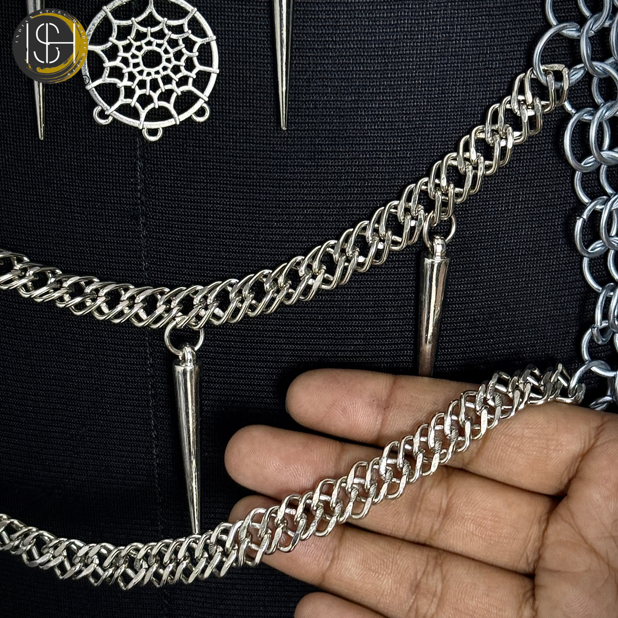 Medieval Chainmail Harness Set – Handwoven Steel Ring Armor Top & Skirt for Cosplay, LARP, Renaissance Festival