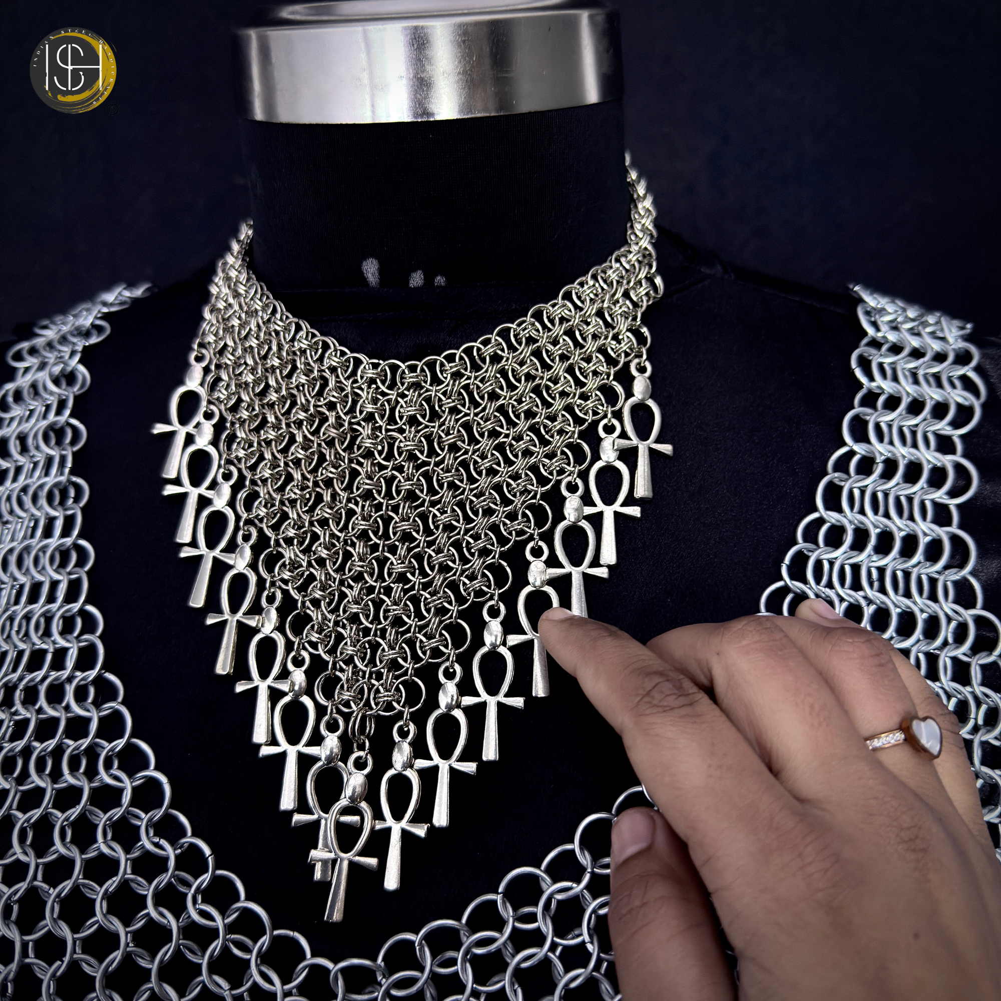 Handmade Steel Chainmail Dress ,Medieval Armor Costume for Women, Viking Warrior Chainmail, LARP Outfit, Gothic Fantasy Cosplay Armor.