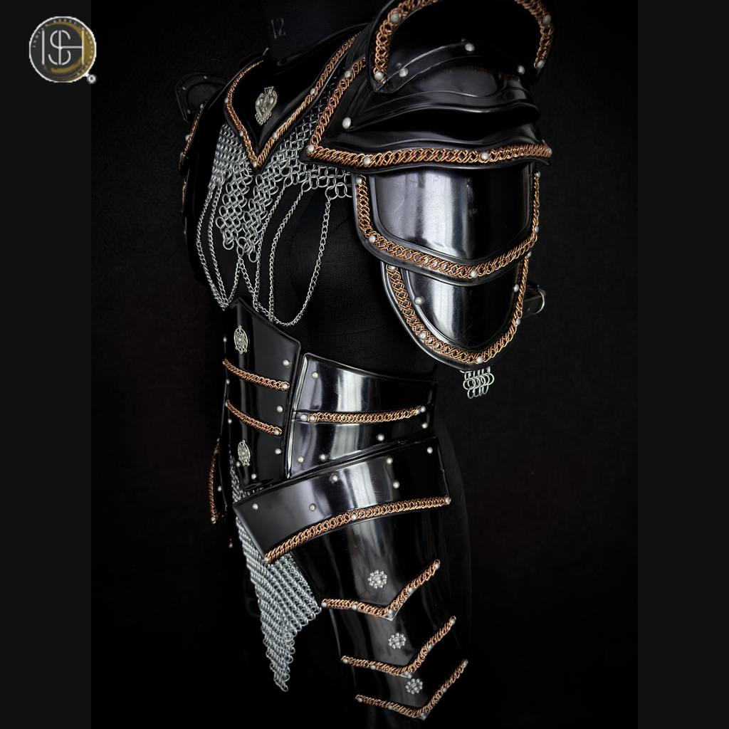 ⚔️ Women's Black Fantasy Armor Set 🛡️ | Handmade Steel Warrior Costume | Chainmail Cosplay Armor | Medieval Knight Armor | LARP Outfit | Gothic Warrior Gear | Fantasy Battle Costume