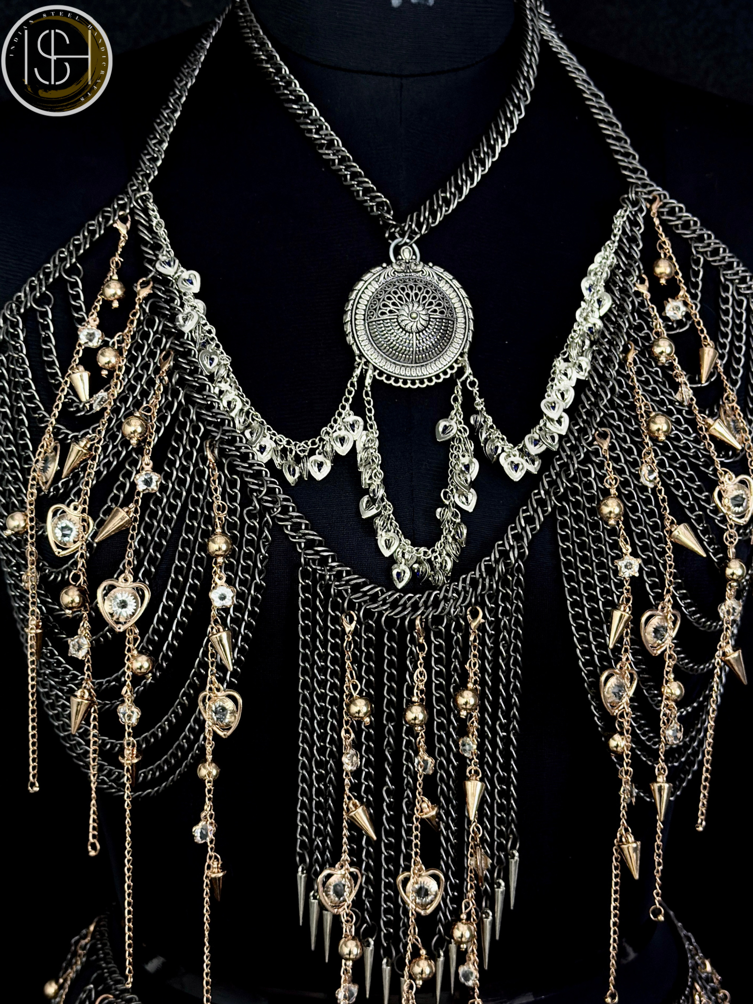 Steel Chainmail Harness Costume, Ring Top & Skirt Set, Medieval Armor Style, Fantasy Warrior Outfit, LARP Cosplay Wear