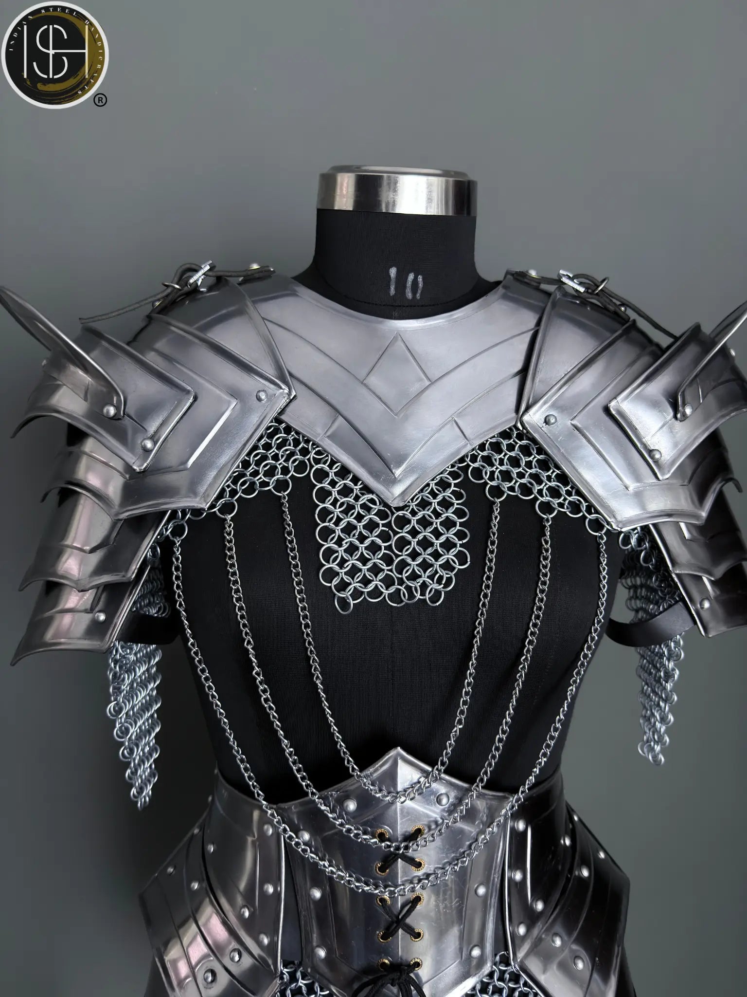 Warrior Maiden Armor ✨🛡️ — Hand-Forged Steel Cuirass with Chainmail, Perfect for LARP & Cosplay Realms ⚔️ ISH Collection