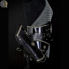 ⚔️ Black Steel Chainmail Armor for Women | Medieval Warrior Cuirass | Female Knight Costume | Renaissance Faire, LARP & Cosplay Armor
