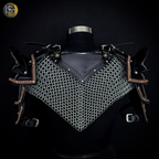 ⚔️ Medieval Fantasy Shoulder Armor Set – Handmade Steel Pauldrons with Chainmail Knight Armor for Cosplay, LARP, Renaissance Fair & Viking Costume 🛡️