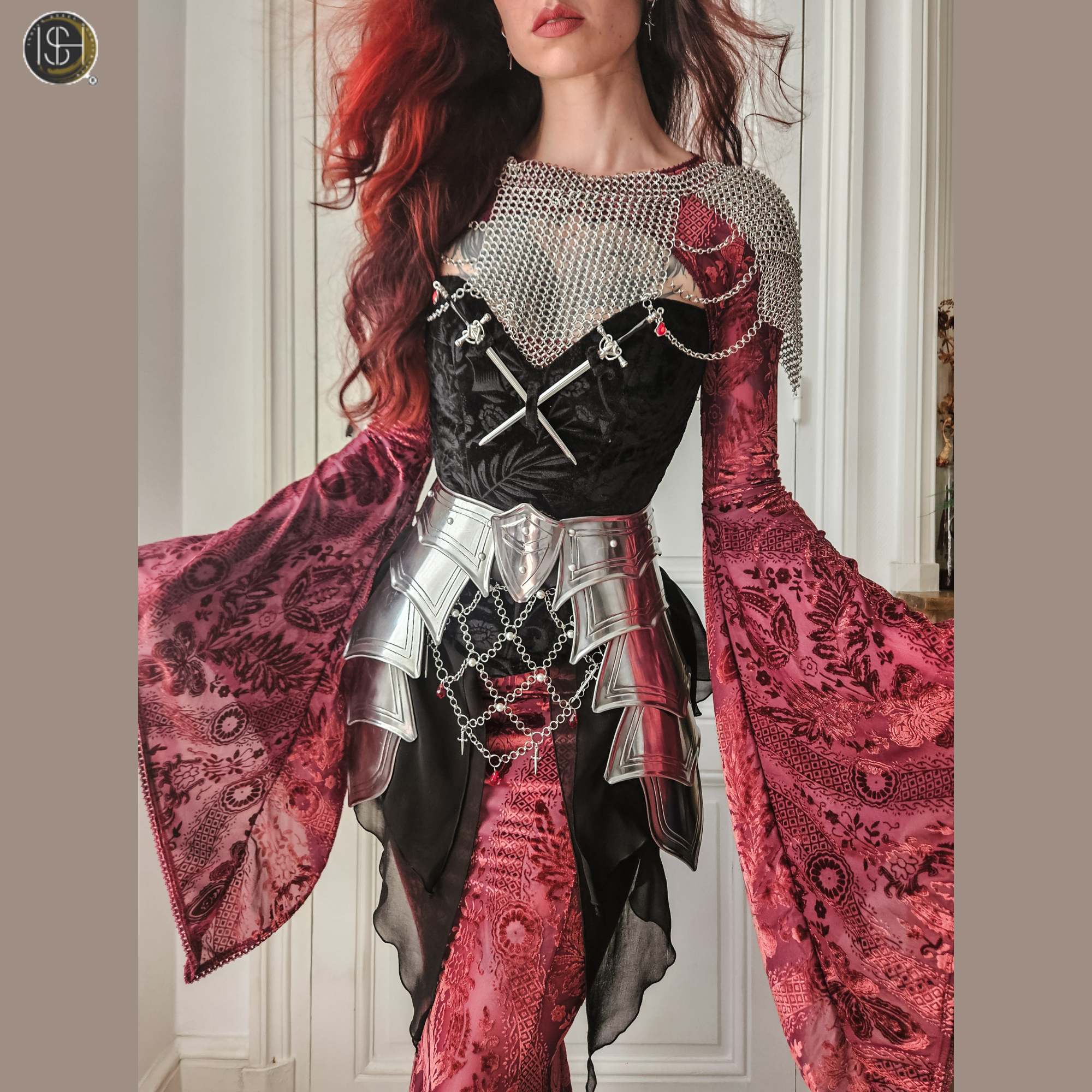 ⚔️ Women's Silver Chainmail Armor Set 🛡️ | Handmade Chainmail Top, Skirt & Armor Belt | Medieval Fantasy Cosplay | LARP Costume | Renaissance Fair Warrior Outfit