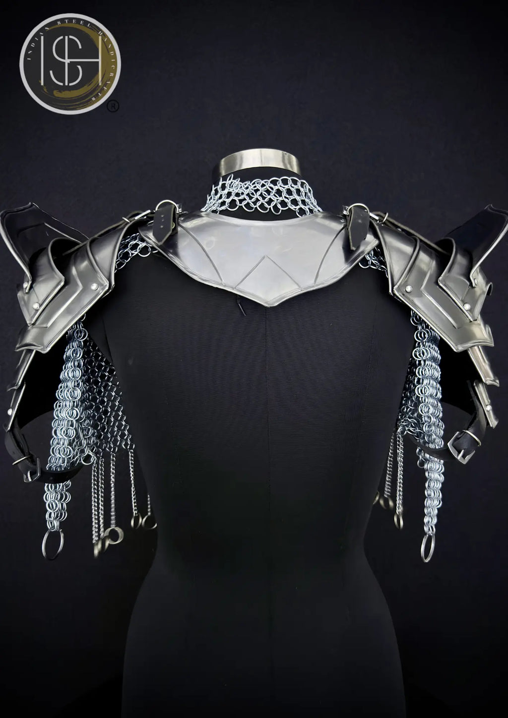 Handcrafted Chainmail Armor Ensemble – Gorget, Pauldrons, Bracers & Top ISH Collection