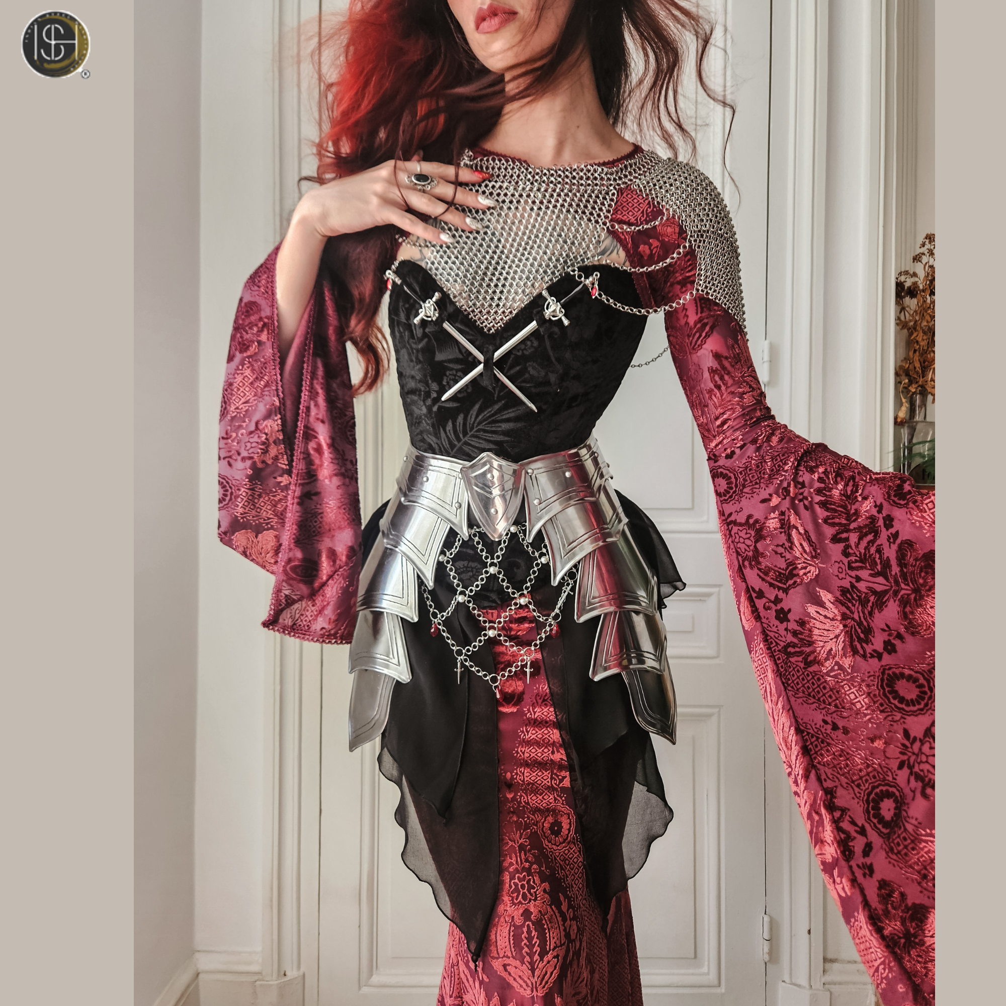 ⚔️ Women's Silver Chainmail Armor Set 🛡️ | Handmade Chainmail Top, Skirt & Armor Belt | Medieval Fantasy Cosplay | LARP Costume | Renaissance Fair Warrior Outfit