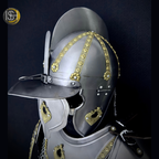 ⚔️ Handmade Steel Knight Armor Set 🛡️ Medieval Full Body Battle Suit with Gold Detailing for Cosplay, LARP & Collectors ✨