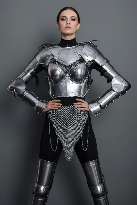 Lady Champion Steel Armor | Fantasy Medieval Costume for LARP, SCA & Cosplay Adventures ✨ ISH Collection