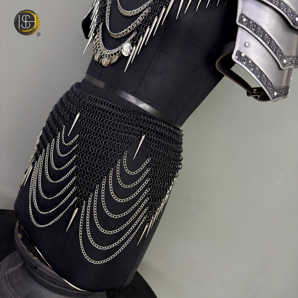 Handcrafted Steel Women’s Knight Armor Set – Medieval Chainmail Costume, Female Warrior LARP Outfit, Fantasy Armor Cosplay Suit, Renaissance Faire Combat Gear, Viking Battle Attire