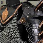⚔️ Black Steel Knight Armor Set 🛡️ Medieval Chainmail Cuirass for Women | Female Warrior Costume | Renaissance Faire & LARP Cosplay Armor