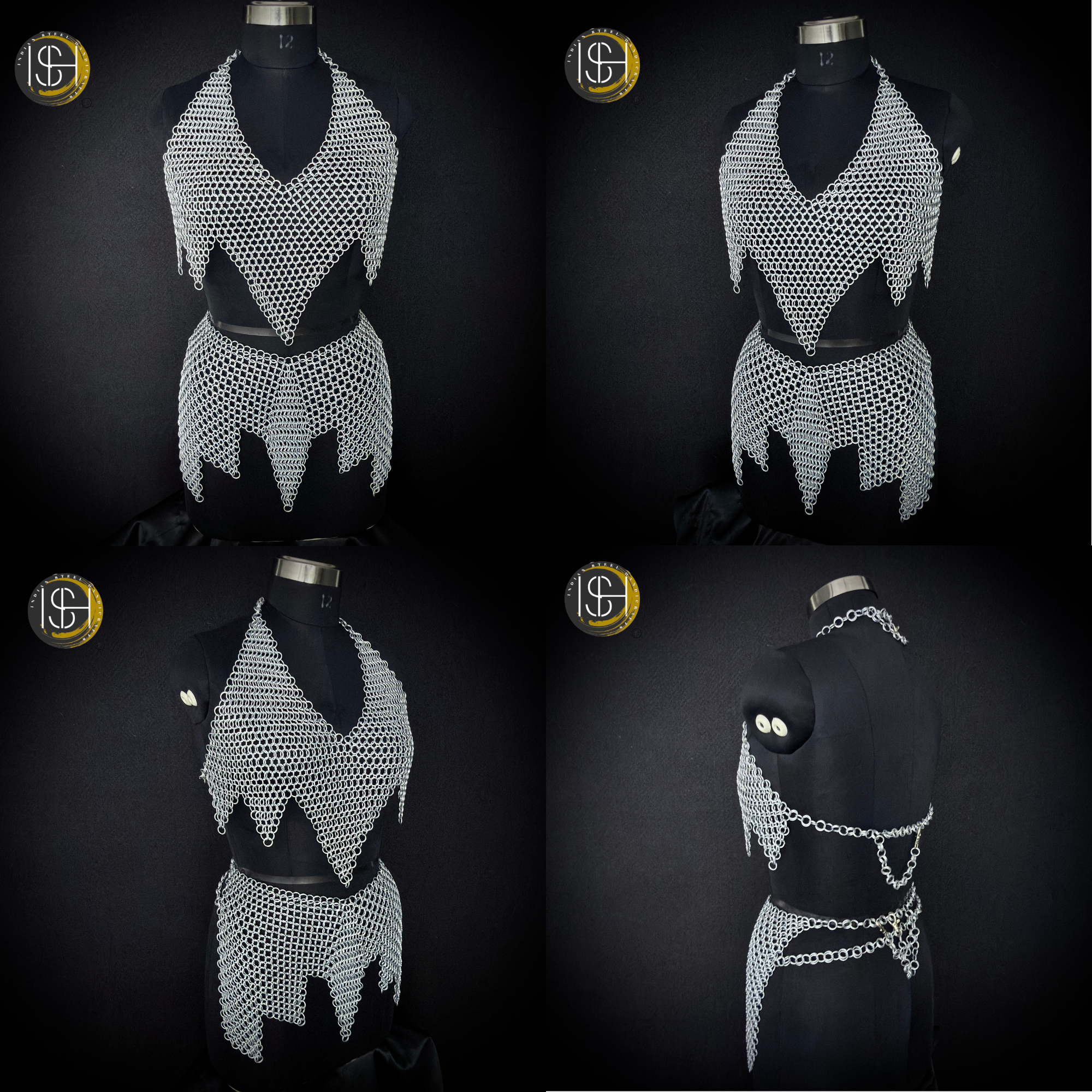 🖤✨ Black & Gold Medieval Knight Armor Set | Full Body Steel Chainmail Suit | Fantasy Warrior Cosplay, LARP & Reenactment Gear ⚔️🛡️