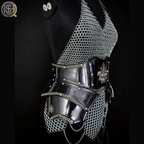 ⚔️ Black Steel Chainmail Armor for Women | Medieval Warrior Cuirass | Female Knight Costume | Renaissance Faire, LARP & Cosplay Armor