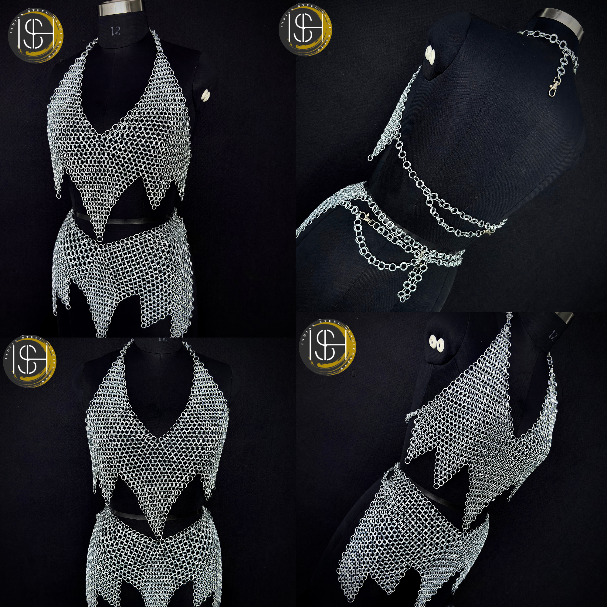 Handmade Chainmaille Skirt & Top Set – Medieval Armor Costume | Cosplay, LARP, Renaissance Fair Outfit ✨