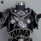 Handmade Black Steel Knight Armor Set with Chainmail – Medieval Battle Armor, Full Suit Armor Costume, Gothic Armor for LARP, Reenactment & Cosplay