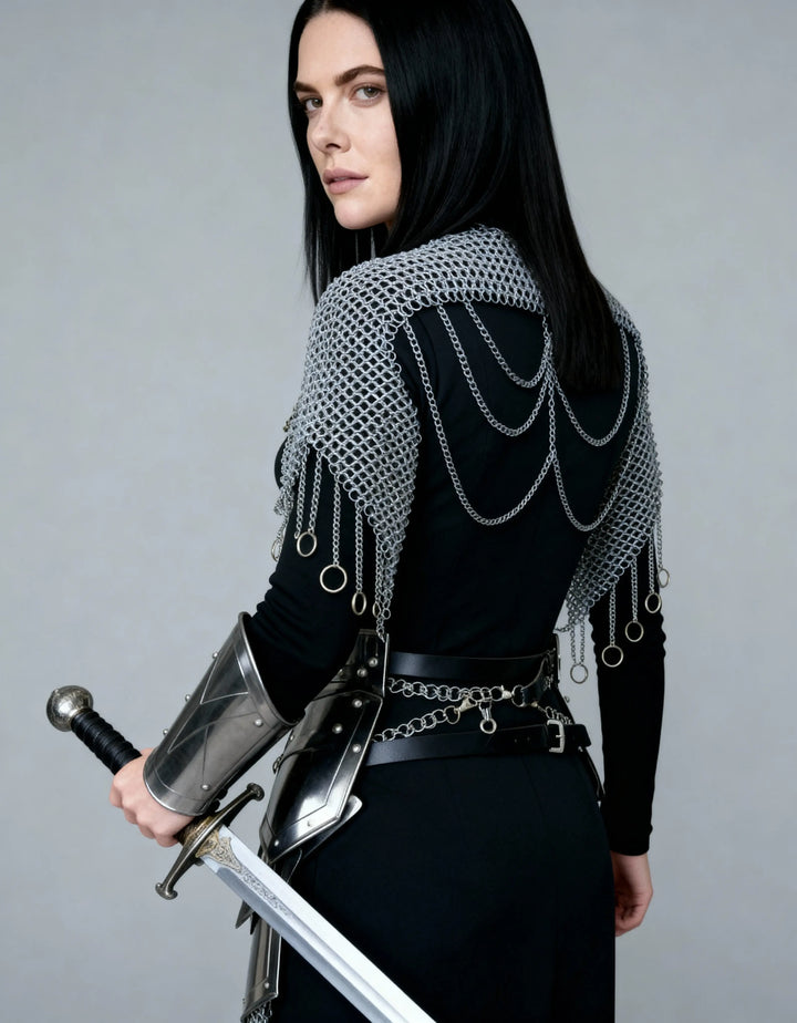 Chainmail & Corset Battle Armor – Women’s Cosplay Ensemble OathboundSteel
