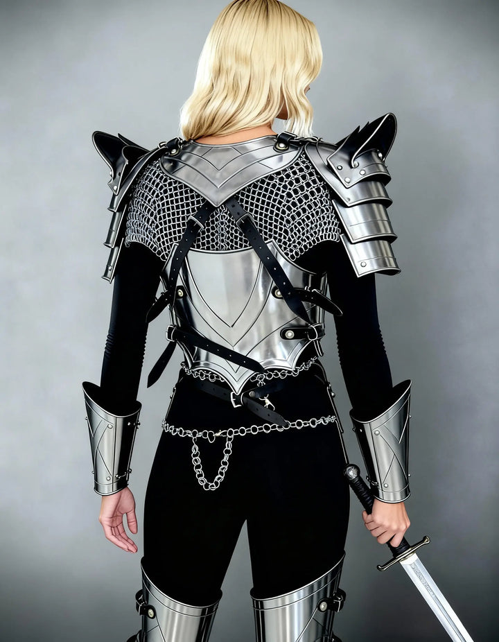 Platinum Knight Armor – Polished Steel Cosplay Suit OathboundSteel