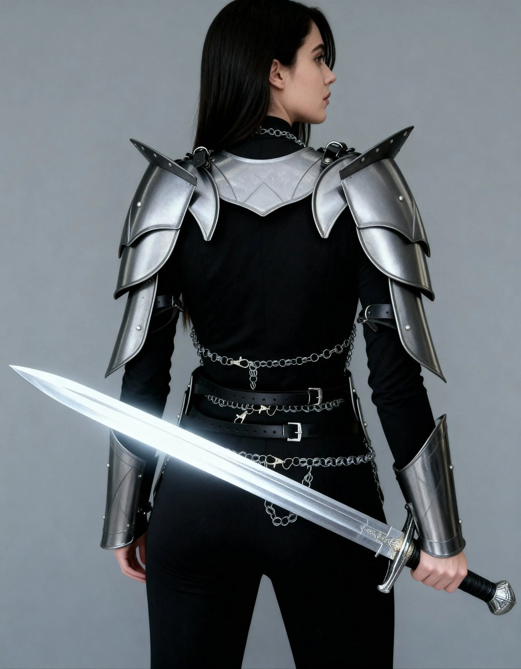 Women’s Steel Knight Armor – Full Battle Cosplay Suit OathboundSteel