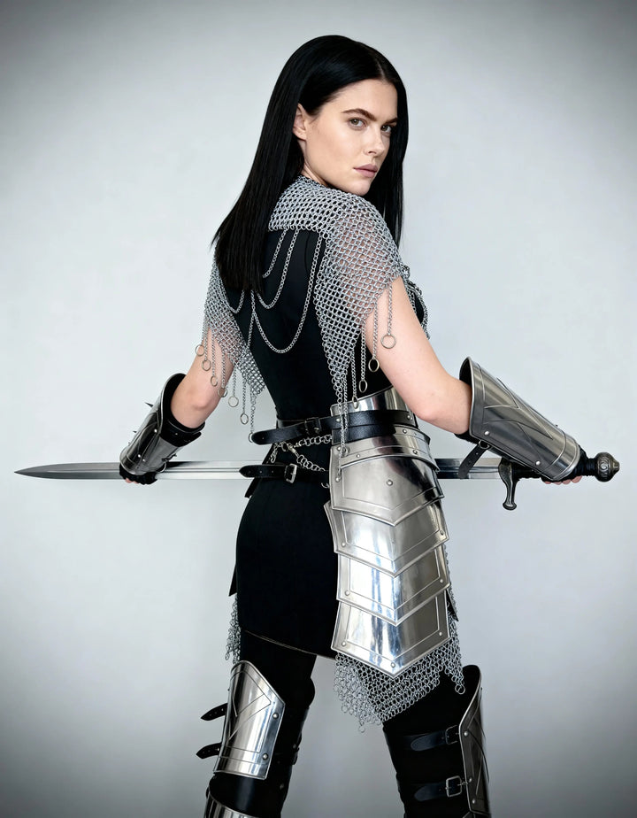 Chainmail & Corset Battle Armor – Women’s Cosplay Ensemble OathboundSteel